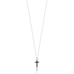 COLLANA DA UOMO IN ACCIAIO CON CROCE NERO