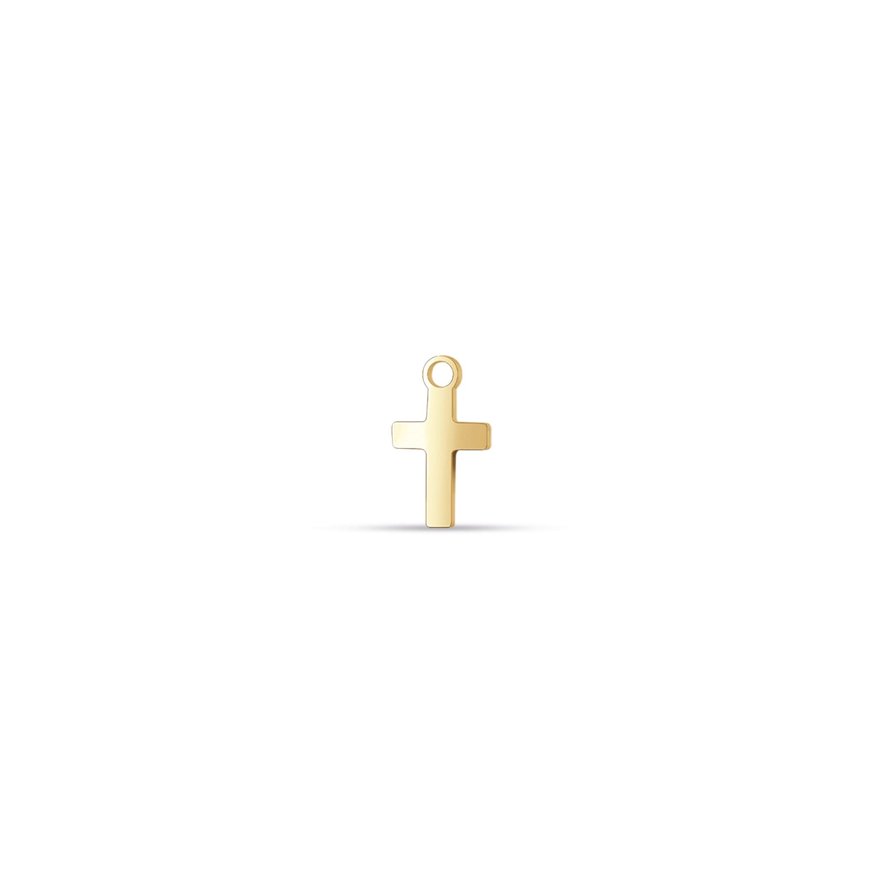 CHARM CROCE IN ACCIAIO DORATO