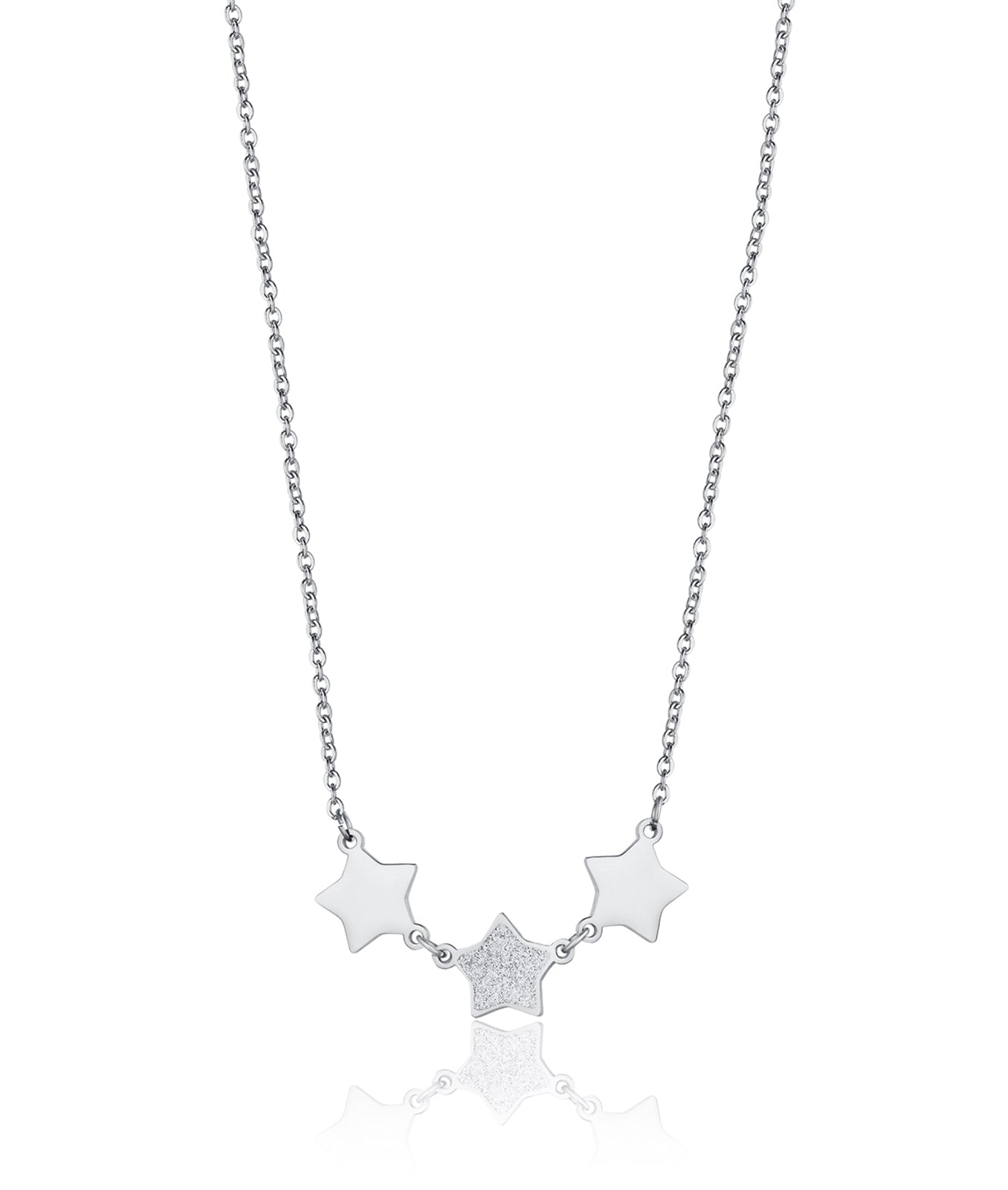 COLLANA IN ACCIAIO CON STELLE E GLITTER