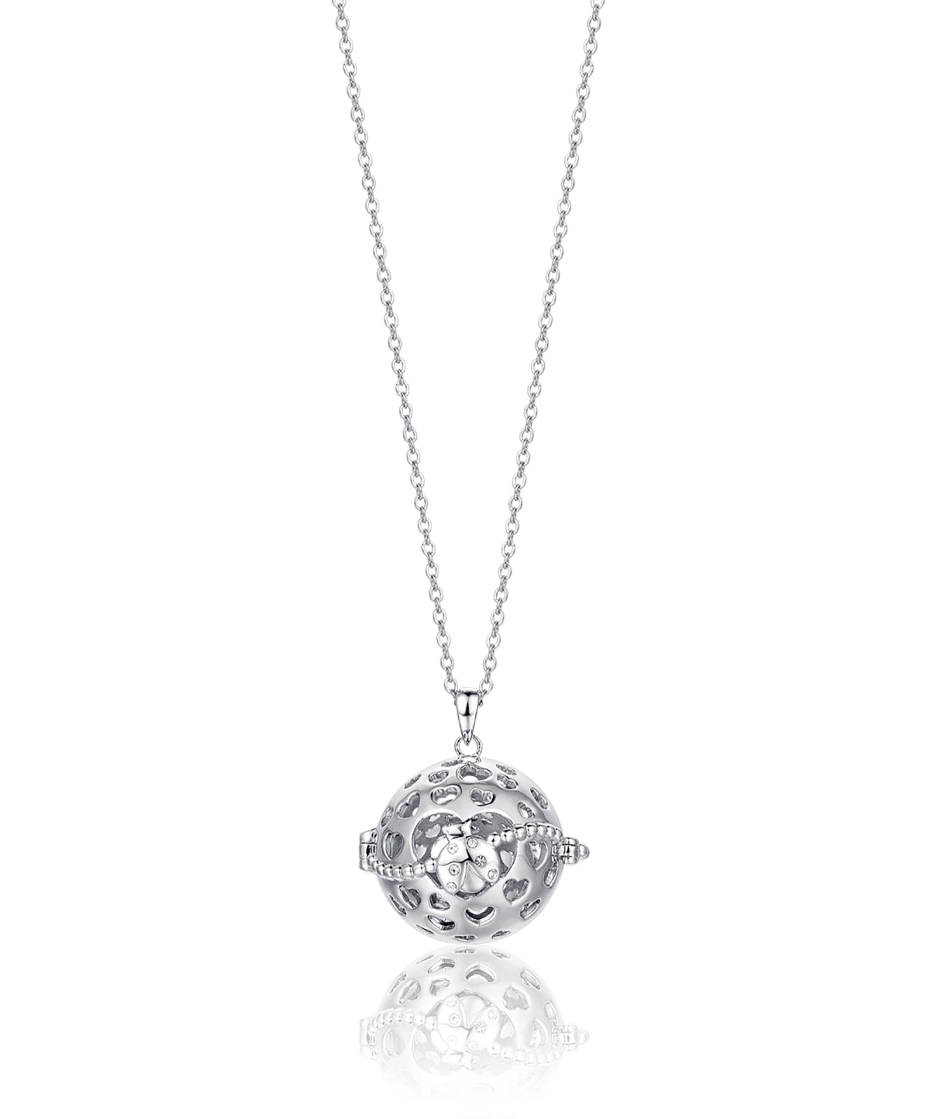 COLLANA IN ACCIAIO CIONDOLO IN METALLO CON CRISTALLI BIANCHI