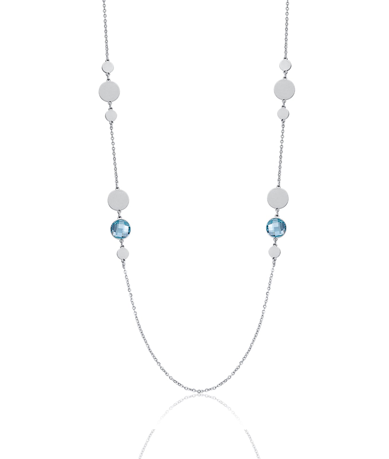 COLLANA IN ACCIAIO CON PIETRE ACQUAMARINA