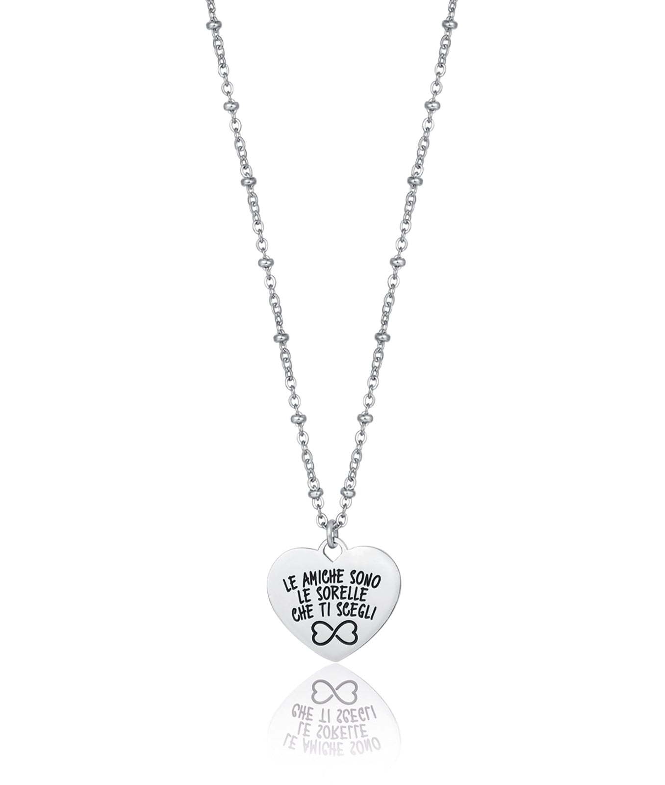 COLLANA IN ACCIAIO LE AMICHE SONO LE SORELLE CHE TI SCEGLI