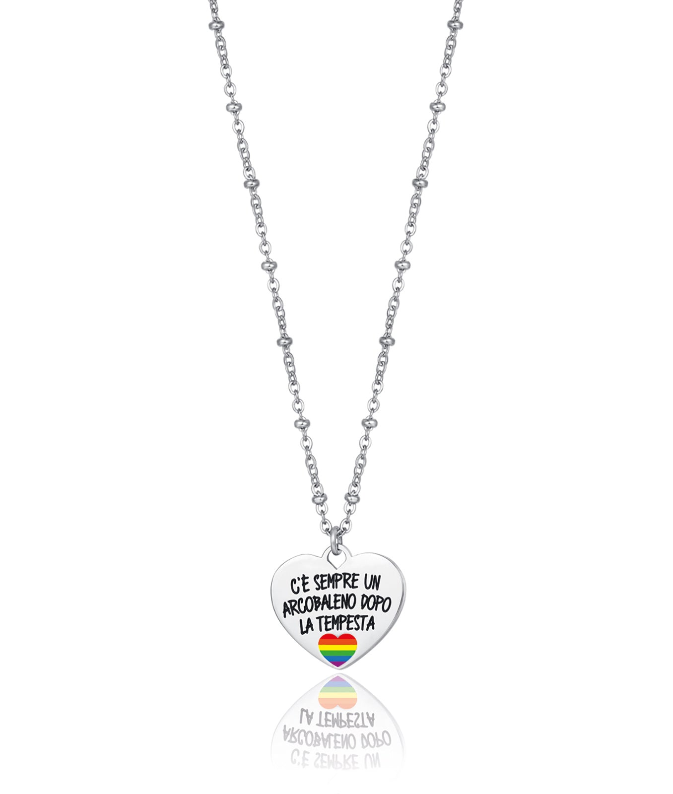 COLLANA IN ACCIAIO C'E' SEMPRE UN ARCOBALENO DOPO LA TEMPESTA