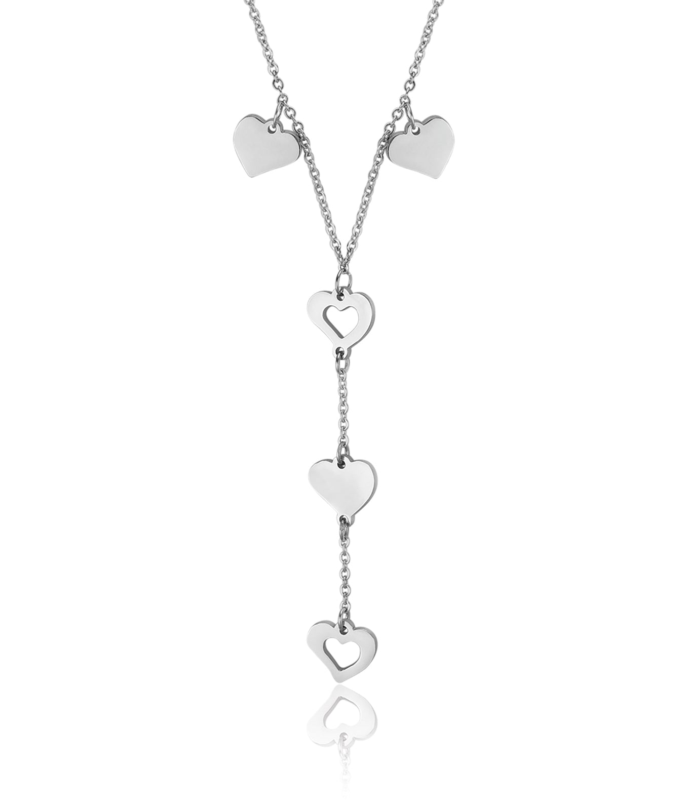 COLLANA IN ACCIAIO CON CUORI