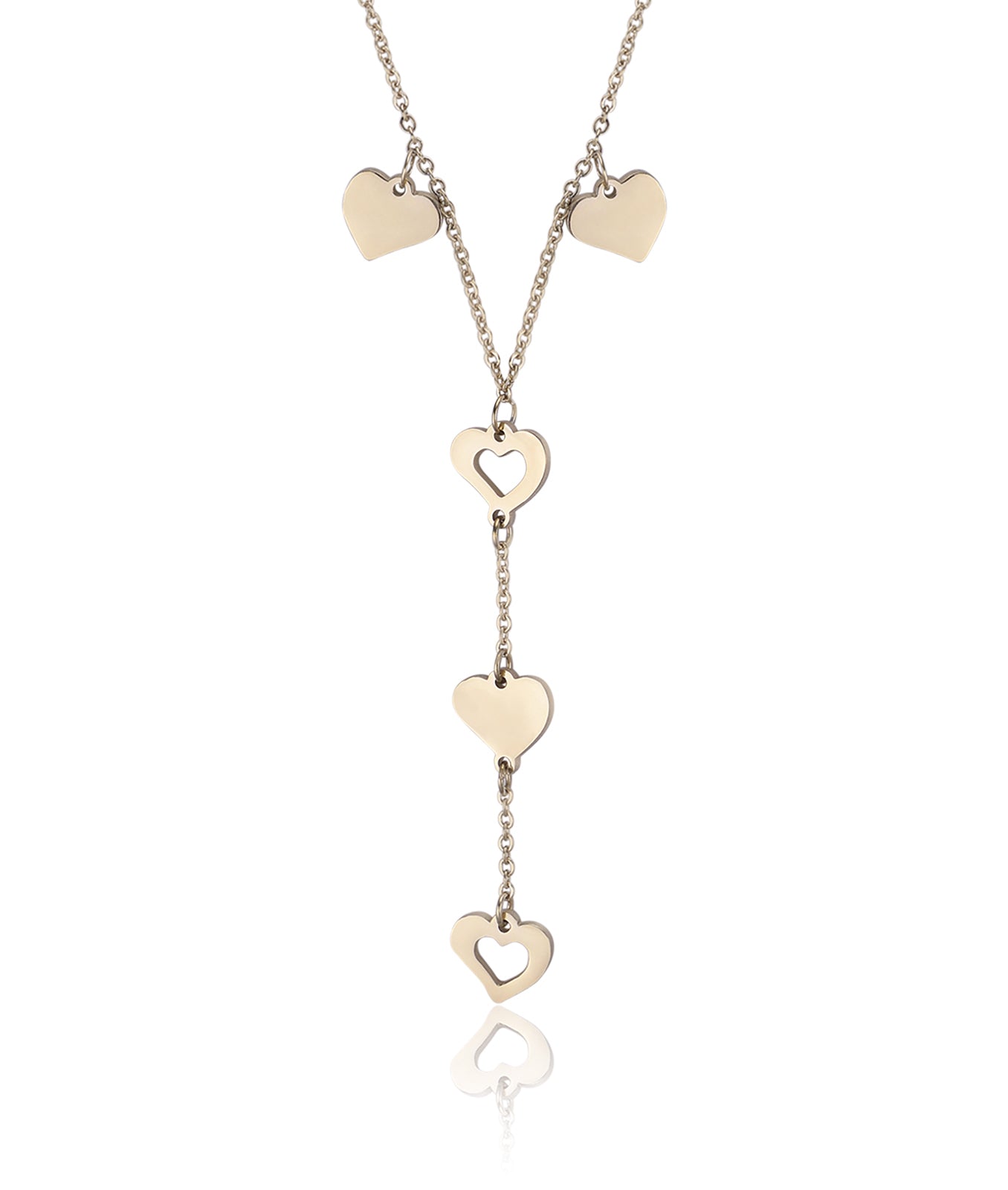 COLLANA IN ACCIAIO GOLD CON CUORI