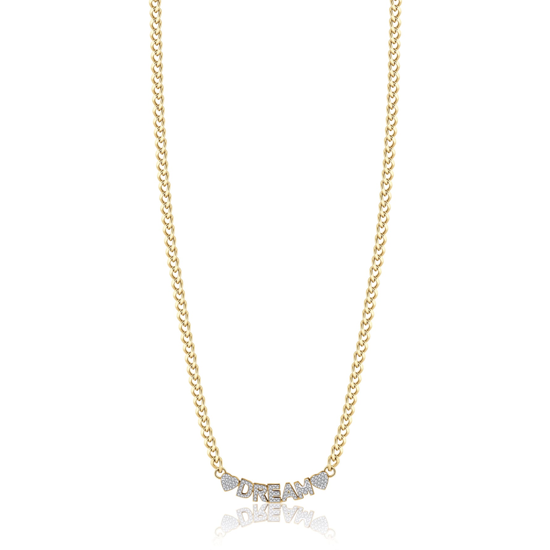 COLLANA DA DONNA IN ACCIAIO DORATO DREAM CON CRISTALLI BIANCHI