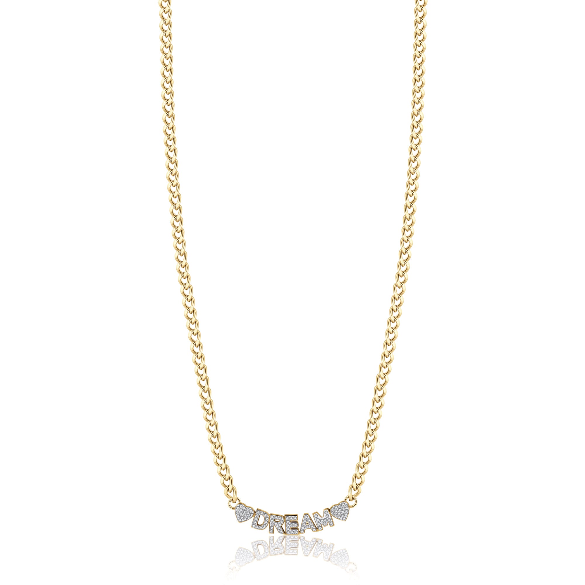 COLLANA DA DONNA IN ACCIAIO DORATO DREAM CON CRISTALLI BIANCHI