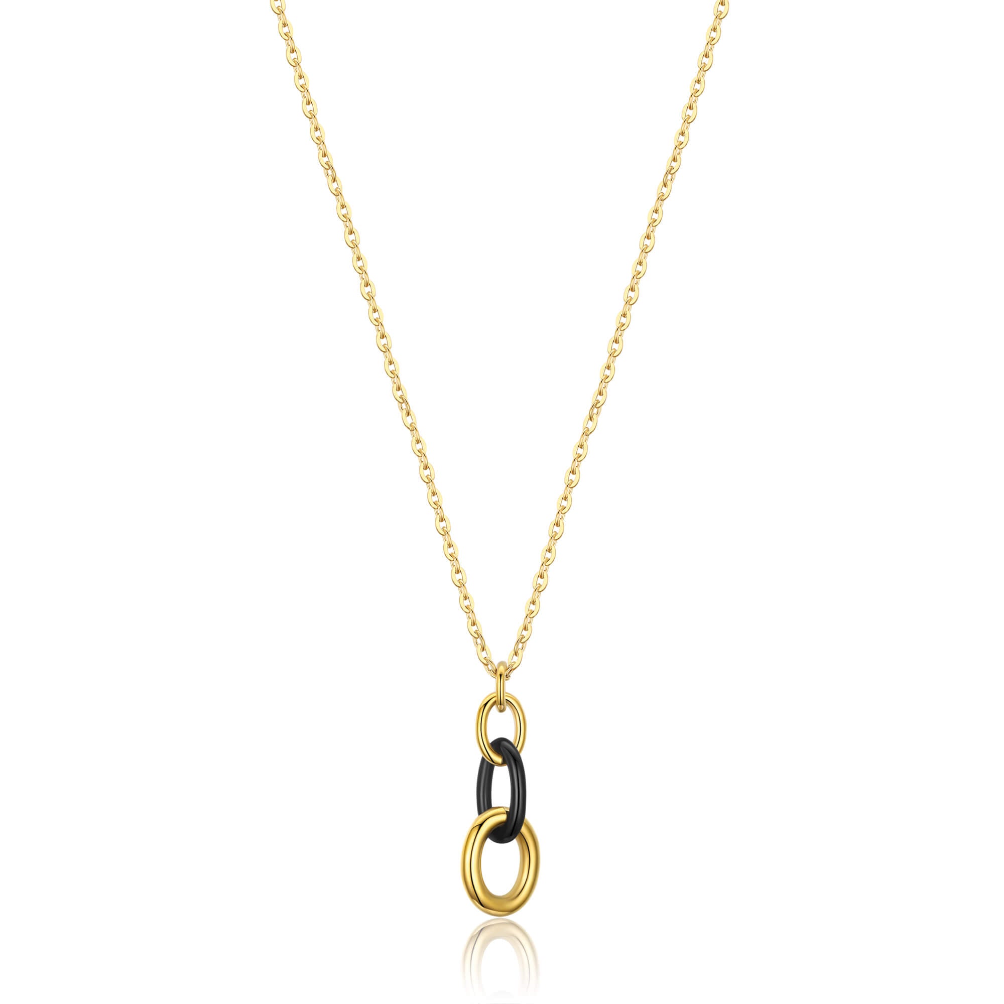 COLLANA IN ACCIAIO IP GOLD E ACCIAIO IP NERO