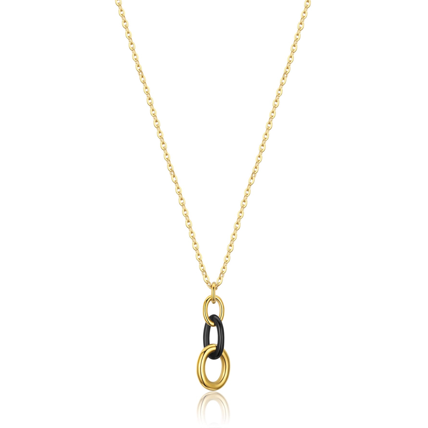 COLLANA IN ACCIAIO IP GOLD E ACCIAIO IP NERO