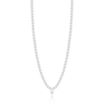 COLLANA DA DONNA IN ACCIAIO CON PERLE BIANCHE E ANGELO