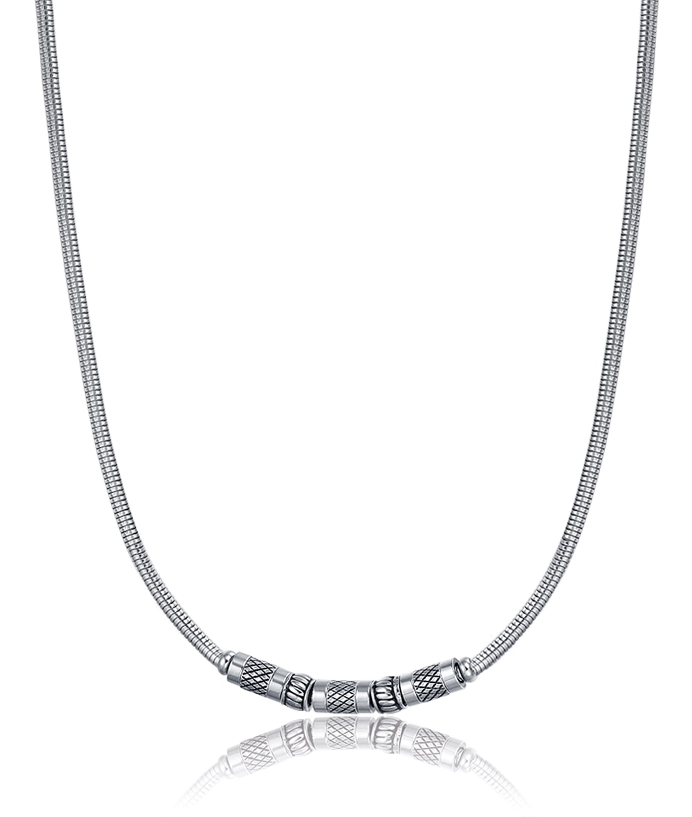 COLLANA IN ACCIAIO CON ELEMENTI IN ACCIAIO IP NERO ANTICATO