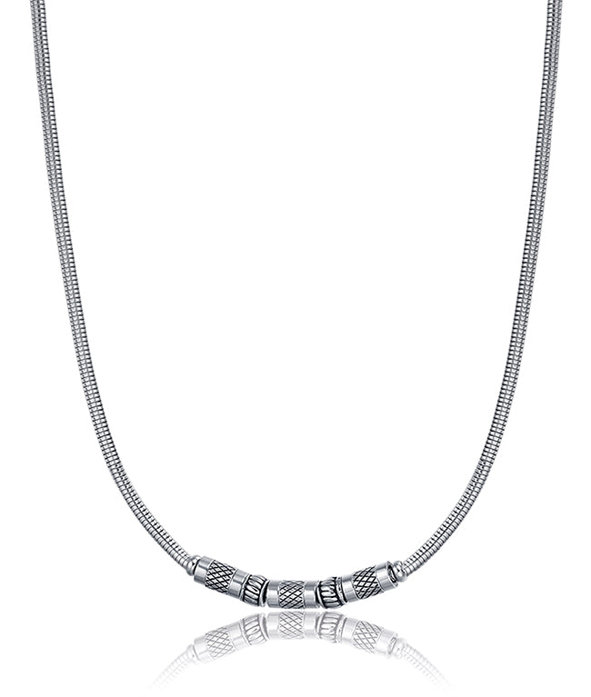 COLLANA IN ACCIAIO CON ELEMENTI IN ACCIAIO IP NERO ANTICATO