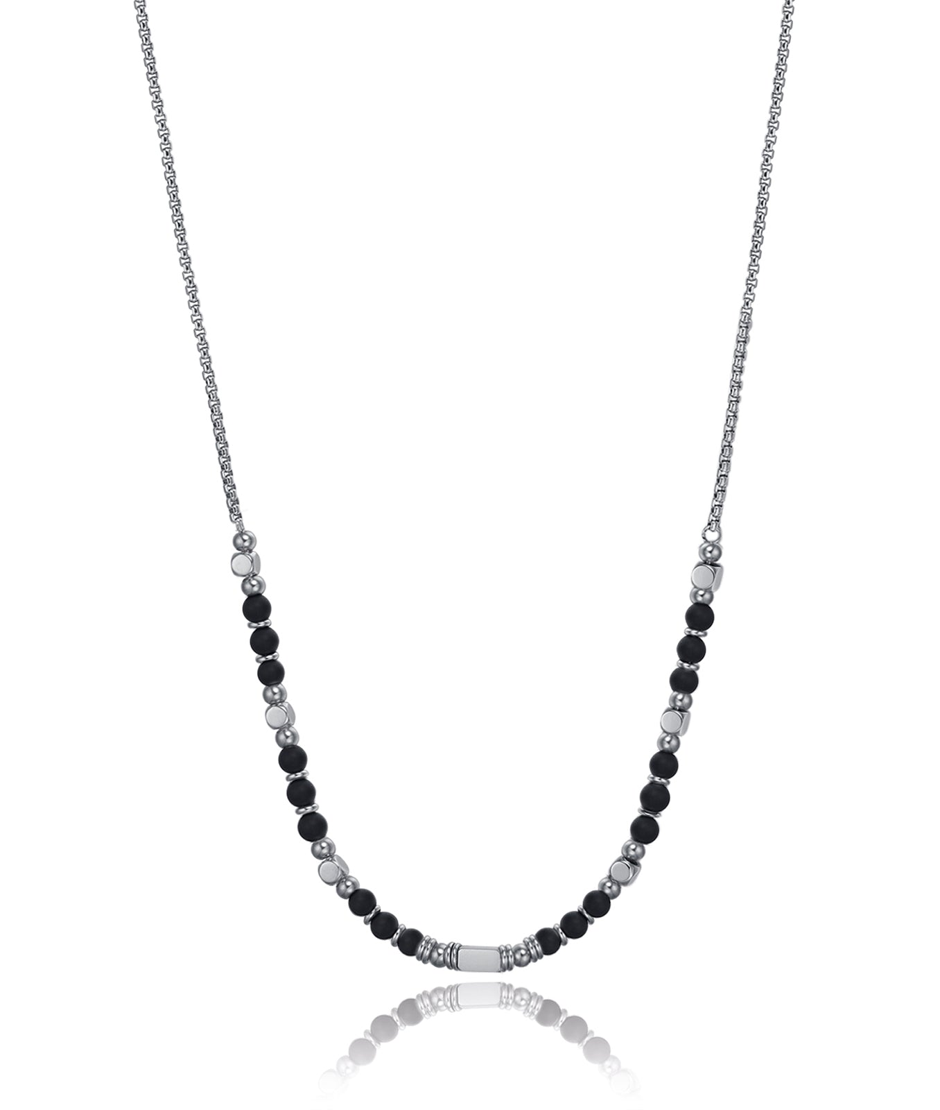 COLLANA IN ACCIAIO CON PIETRE LAPIS