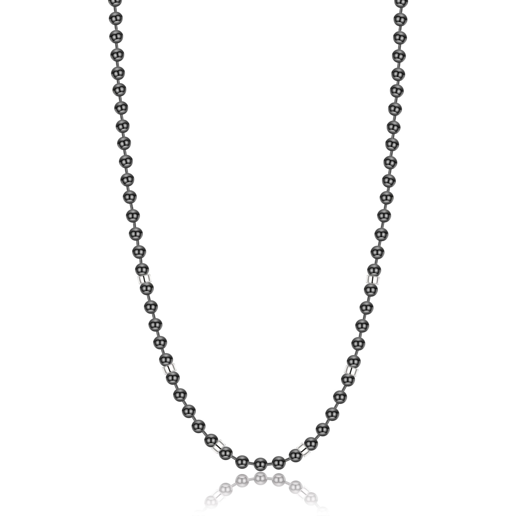 COLLANA DA UOMO IN ACCIAIO NERO CON ELEMENTI IN ACCIAIO