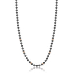 COLLANA DA UOMO IN ACCIAIO NERO CON ELEMENTI IN ACCIAIO ROSA