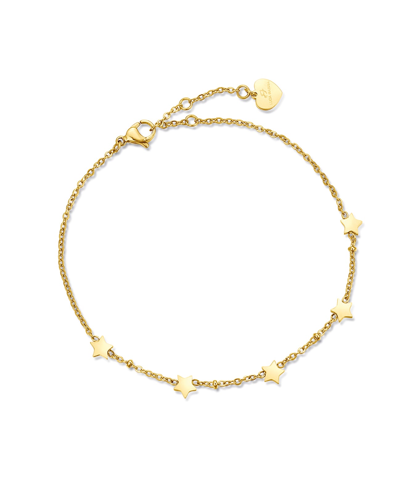 CAVIGLIERA IN ACCIAIO IP GOLD CON STELLE