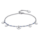 CAVIGLIERA IN ACCIAIO CON CUORI E PIETRE BLU