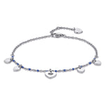 CAVIGLIERA IN ACCIAIO CON CUORI E PIETRE BLU