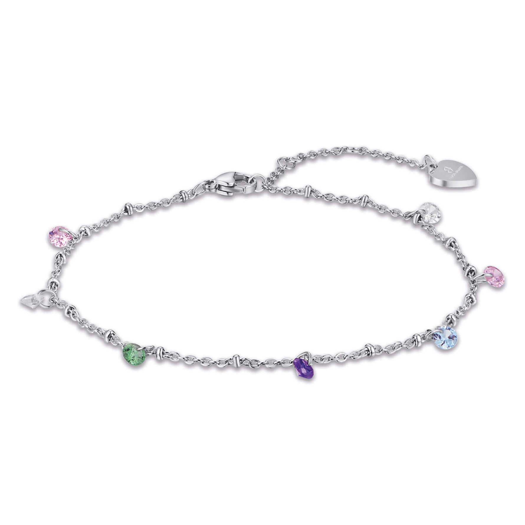 CAVIGLIERA IN ACCIAIO CON CRISTALLI MULTICOLOR