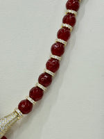 Collana modello Cartier radice di rubino e argento 925%