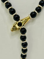 Collana modello Cartier in argento e onice nero