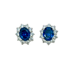 Orecchini in argento 925% con topazio blu e zaffiri bianchi