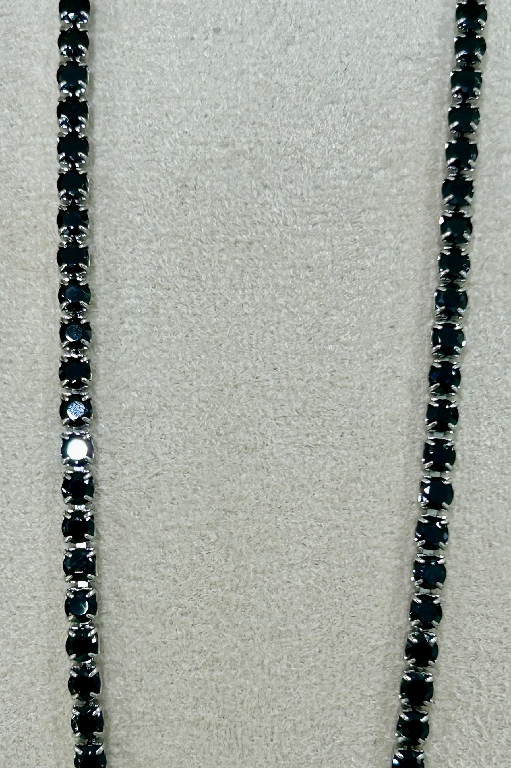Collana e bracciale tennis unisex in acciaio e zirconi neri