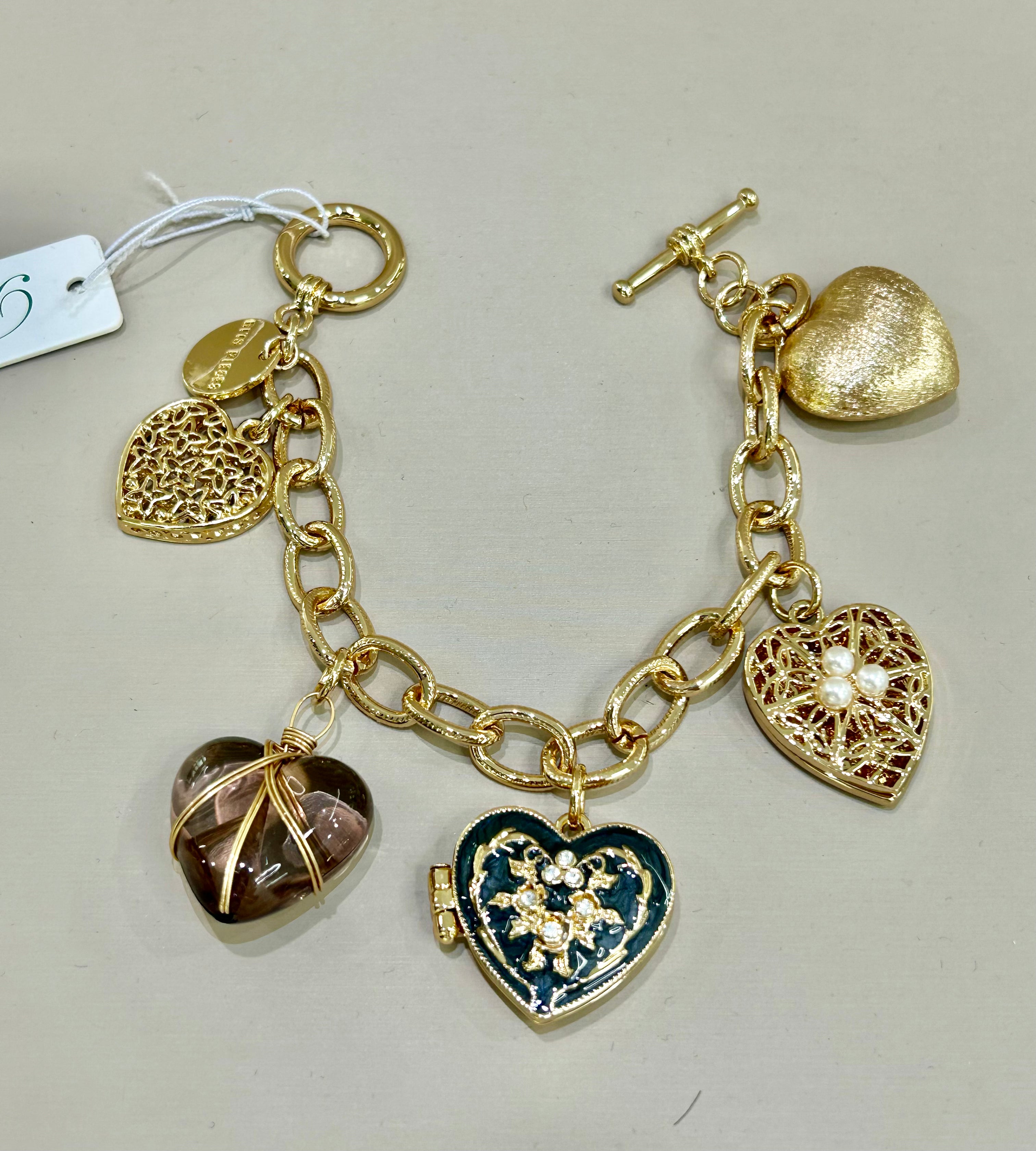 Bracciale modello charms in acciaio e smalti
