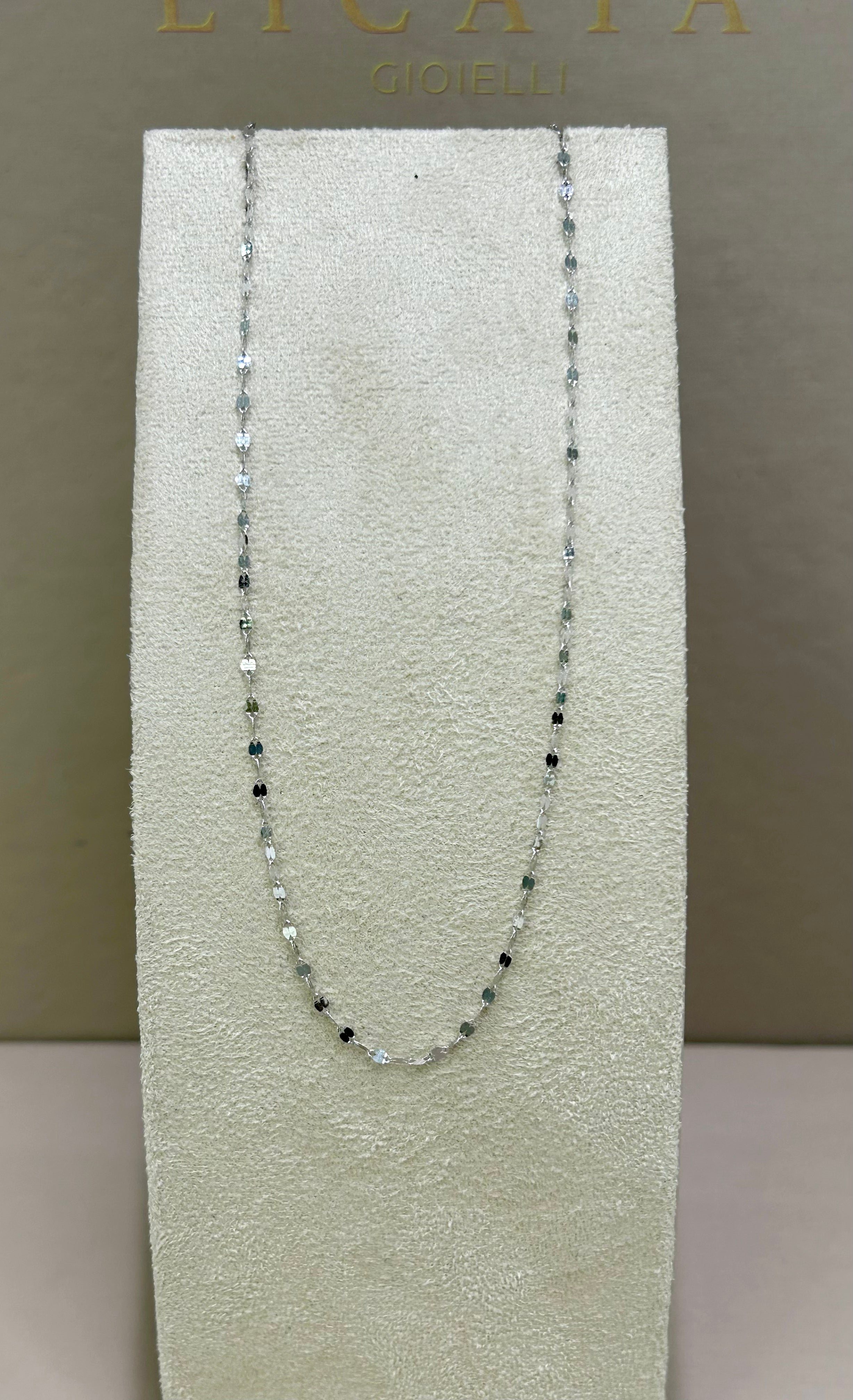 Collana specchio da donna in oro bianco 18kt
