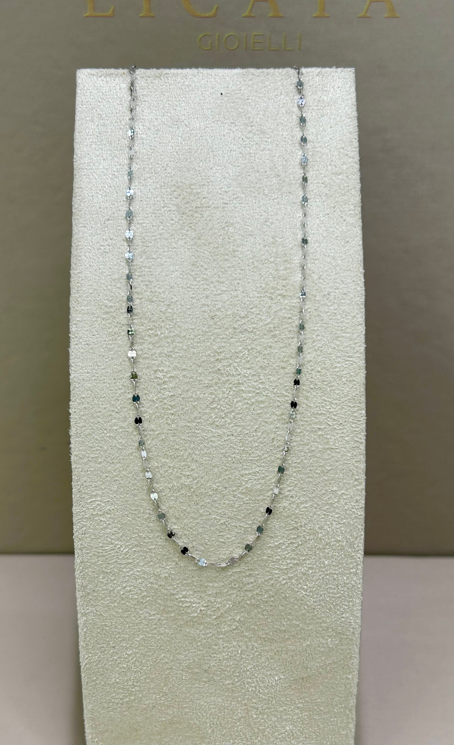 Collana specchio da donna in oro bianco 18kt