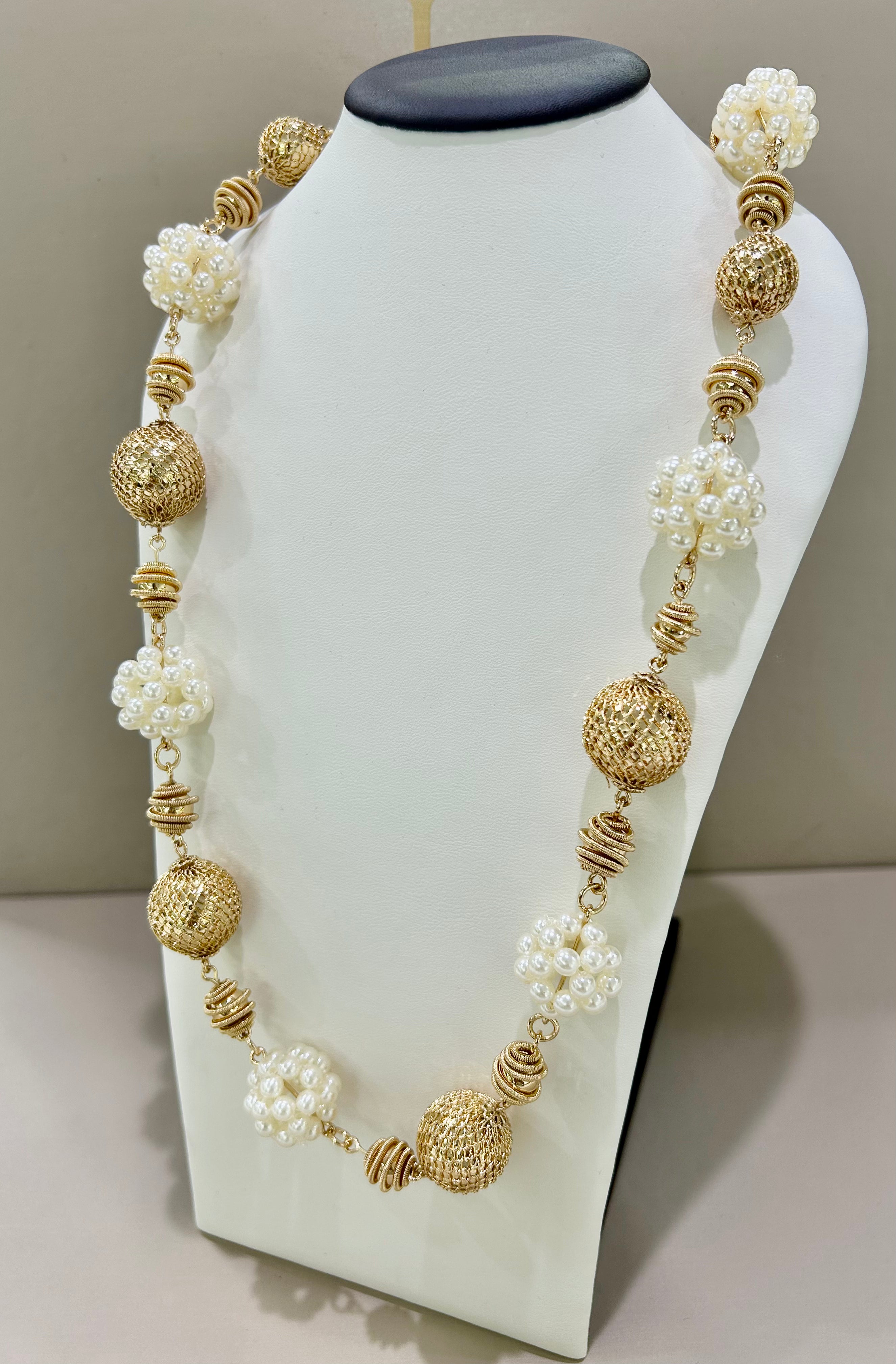 Collana alta bigiotteria con micro perle 60cm