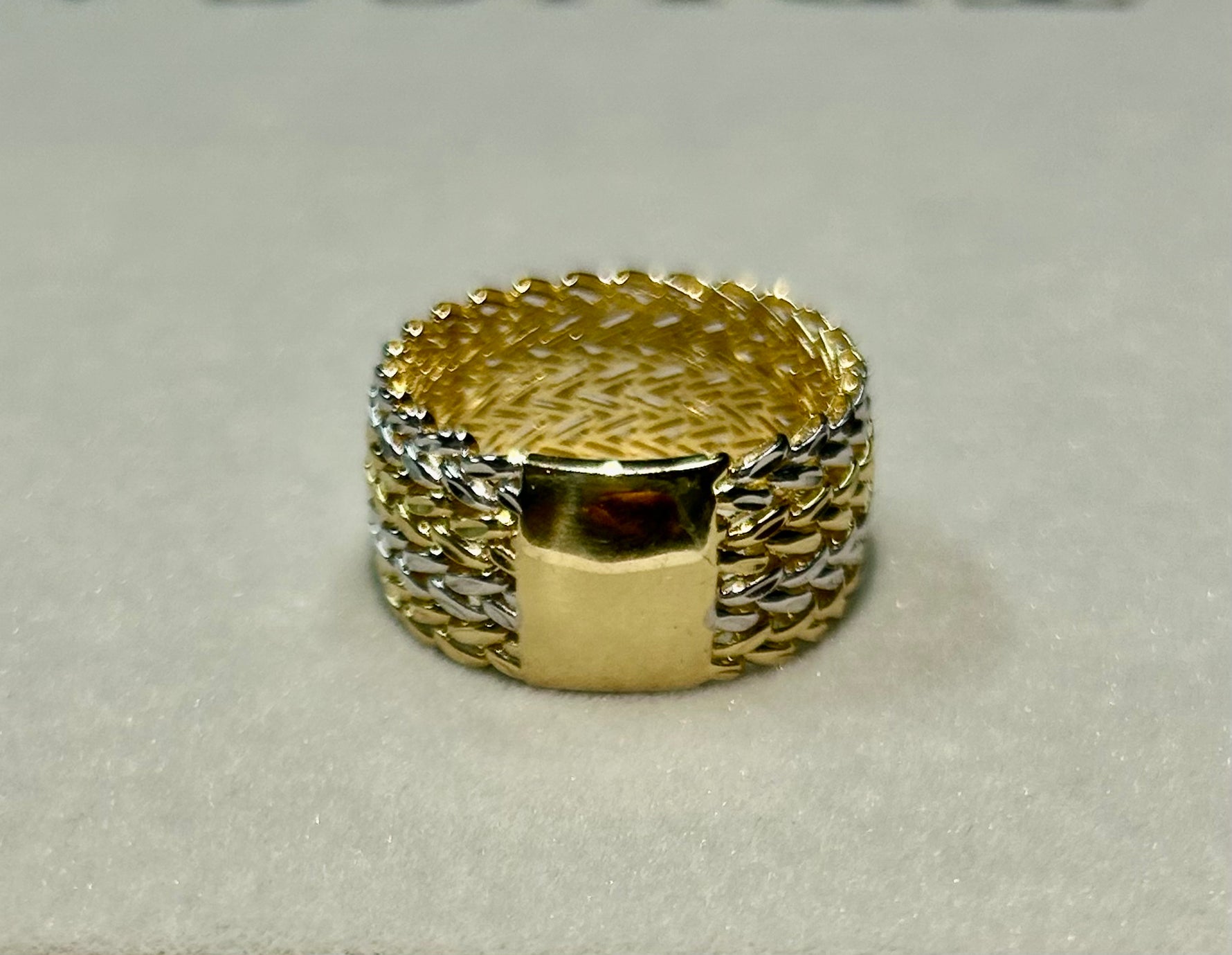 Anello/fascia in oro 18kt bicolore -GIALLO/BIANCO