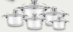 Batteria 10pezzi in acciaio inox 18/10 fondo incapsulato