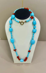 Collana in turchese e corallo