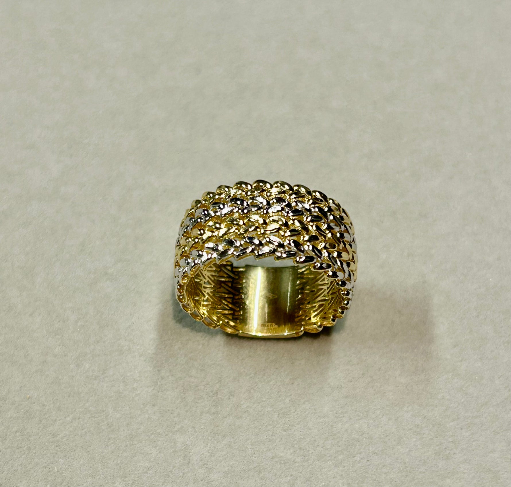 Anello/fascia in oro 18kt bicolore -GIALLO/BIANCO