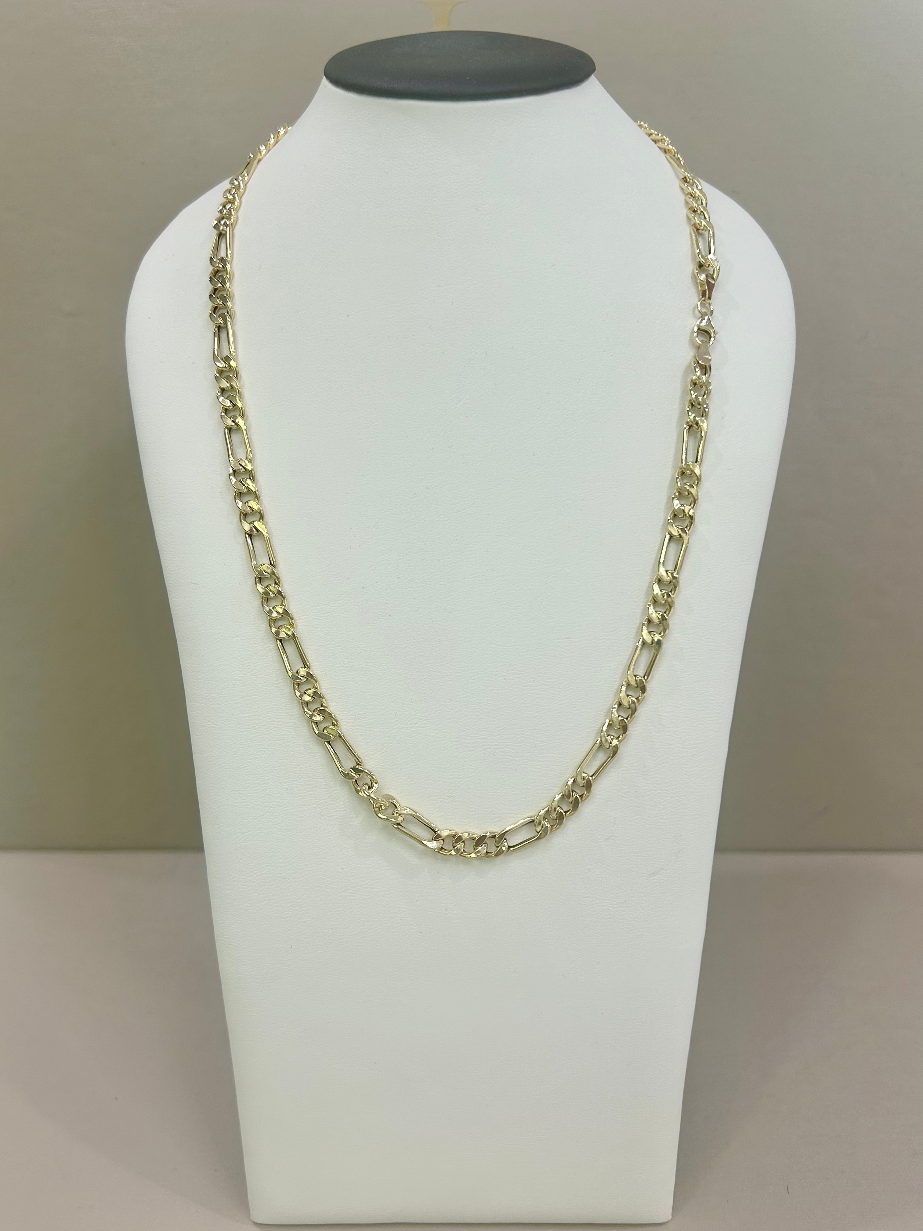 Collana girocollo maglia 3+1 unisex in oro giallo 18kt