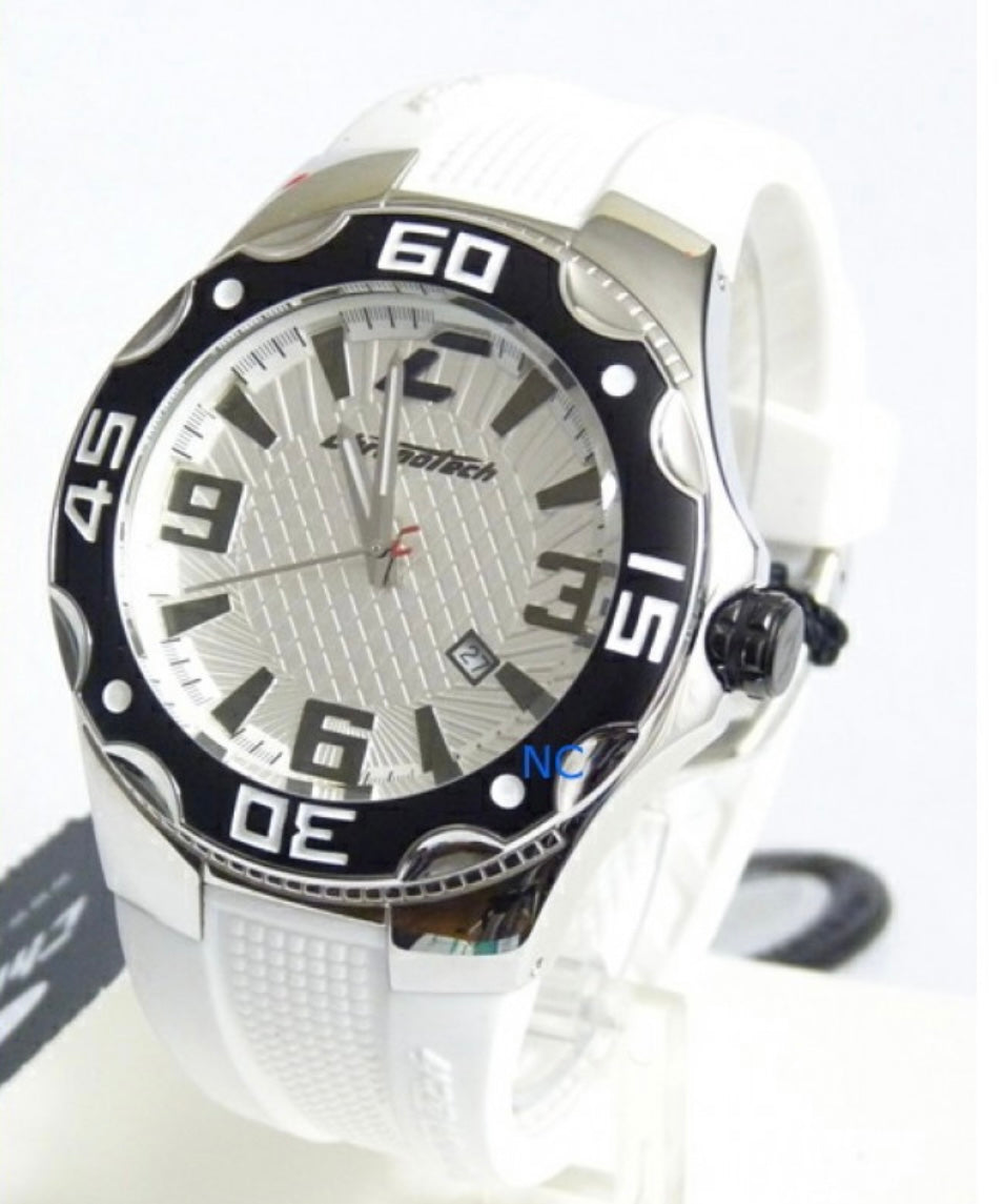 Orologio Chronotech cinturino caucciù bianco solo tempo CT.7092M/09