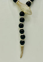 Collana modello Cartier in argento e onice nero