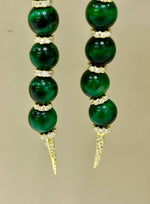 Orecchini modello Cartier in argento 925% e Agata verde