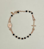 Bracciale rosario unisex in argento 925% e onice nero