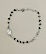 Bracciale rosario unisex in argento 925% e onice nero