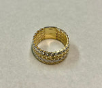 Anello/fascia in oro 18kt bicolore -GIALLO/BIANCO