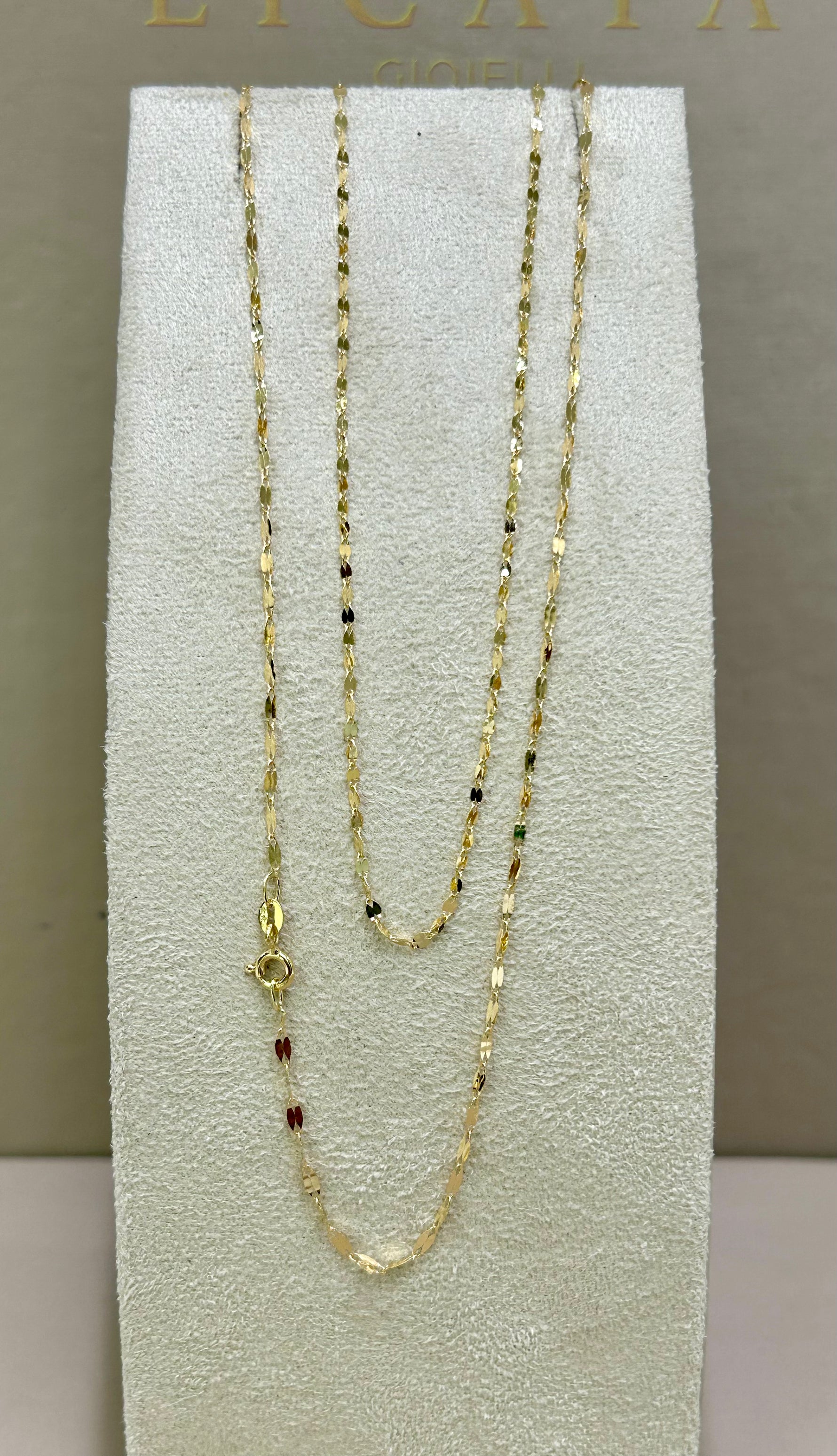 Collana specchio da donna in oro giallo 18kt
