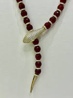 Collana modello Cartier radice di rubino e argento 925%