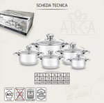 Batteria 10pezzi in acciaio inox 18/10 fondo incapsulato