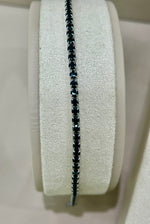 Collana e bracciale tennis unisex in acciaio e zirconi neri