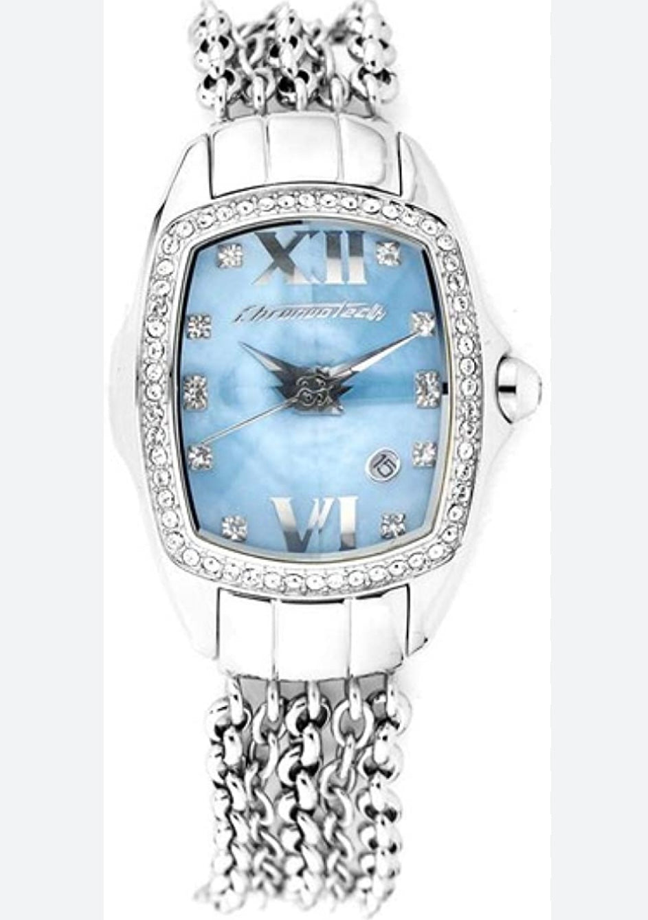 Orologio Chronotech donna cinturino in catena multipla e quadrante con cristalli - CT.7930LS/03M