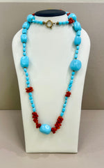 Collana in turchese e corallo