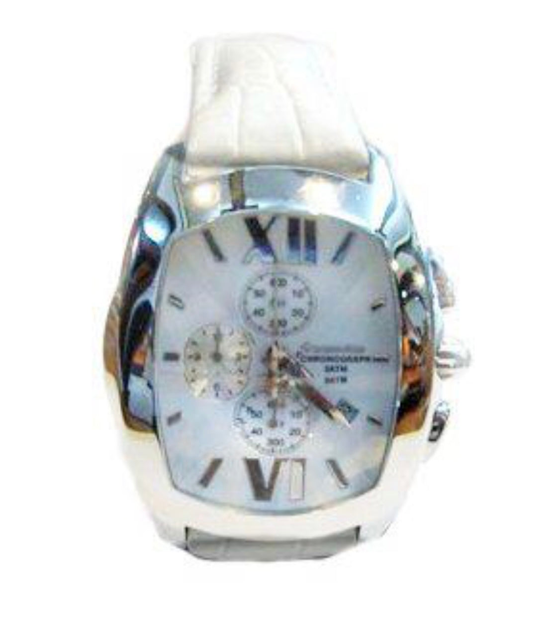 Orologio Chronotech uomo cassa in acciaio cronografo cinturino in pelle bianco