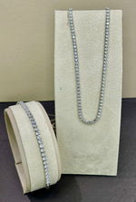 Collana e Bracciale tennis unisex in acciaio e zirconi bianchi - SUPER OFFERTA